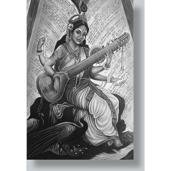 God of New Creativity Painting by Ashish kumar  ArtozOn - 11.7 in x 16.5 in