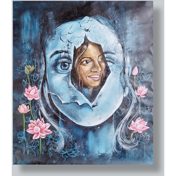 True Happiness Painting by Nandini Kushwaha | Acrylic on canvas painting  ArtozOn - 33 in x 38 in