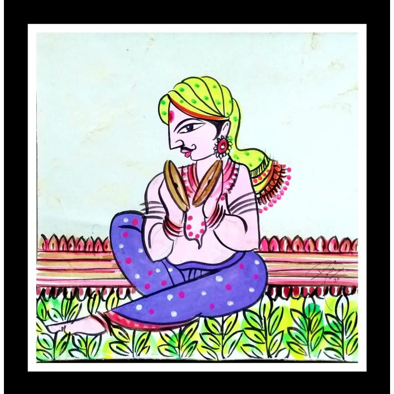 Traditional Bundelkhandi Chiteri Art - ArtozOn - 8 in x 8 in