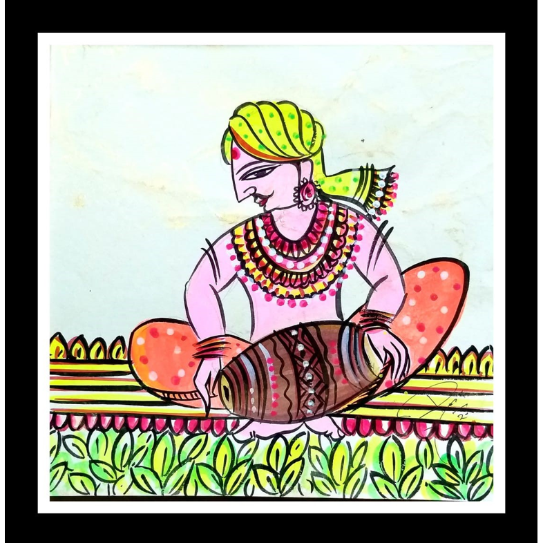 Traditional Bundelkhandi Chiteri Art - ArtozOn - 8 in x 8 in