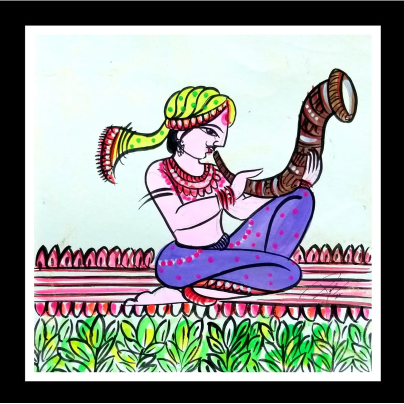 Traditional Bundelkhandi Chiteri Art - ArtozOn - 8 in x 8 in