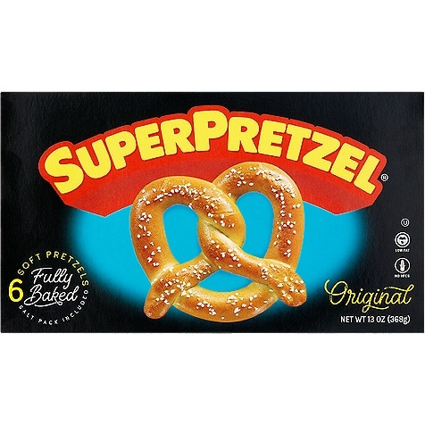 SuperPretzel Original Baked Soft Pretzel, 13 Ounce - 6 per pack -- 12 packs per case.
