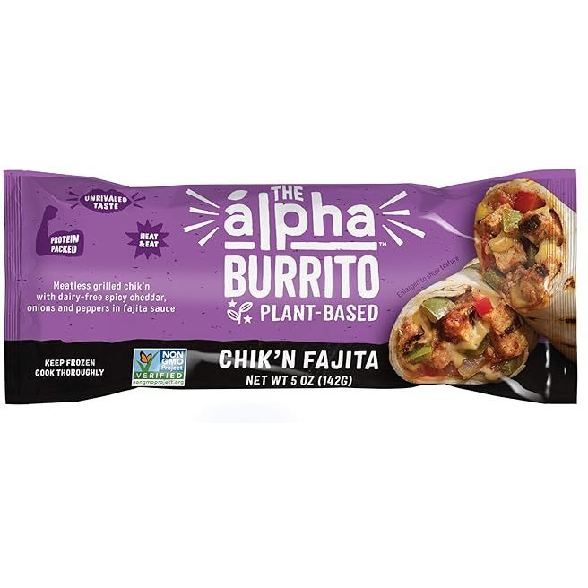 Alpha Foods Plant Based Burrito Chik'n Fajita (Pack of 5)