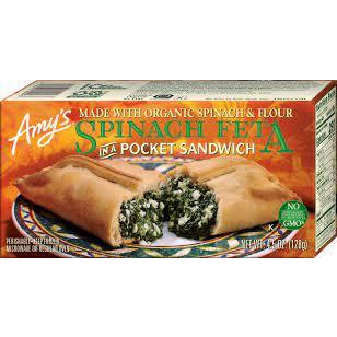 Amy's Spinach Feta Pocket, Organic, 4.5-Ounce Boxes (Pack of 12)