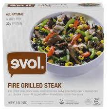 EVOL Frozen Fire Grilled Steak, Single Serve, Gluten Free, 18 Grams of Protein Per Serving, 9 Ounce (Pack of 4)