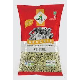 24 Mantra Organic Fennel - 100g / 3.5 Oz (Pack of 2)