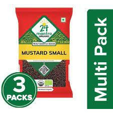 Organic Mustard Seeds Small USDA Certified Organic European Union Certified Organic Pesticides Free Adulteration Free Sodium Free - Pack of 3 X 7 Ounces (21 Ounces) - 24 Mantra Organic