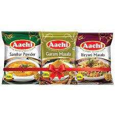 Aachi Spice Mix Variety Pack (1) Aachi Briyani Masala, (1) Aachi Curry Masala 1) Aachi Garam Masala 1) Aachi Chana Masala 1) Aachi Panner Tikka Masala