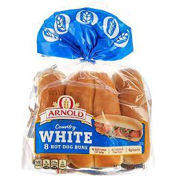 Arnold Country White Hot Dog Buns, 14 Oz, 8 Count - 2 Packs