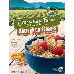 Cascadian Farm Cereal - Organic - Multi-Grain Squares - 12.3 oz - case of 10