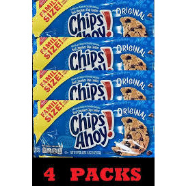 Chips Ahoy Original Chocolate Chip Cookies - Snack Packs, (12 Count of 1.55 oz Packs) 18.6 oz, Pack of 4