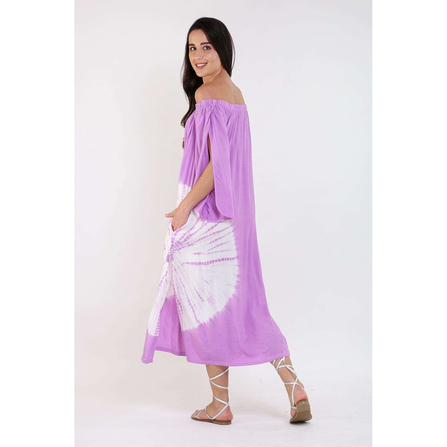 LOUNGE BARDOT (Size XXL, Color Lavender medallion tie-dye)