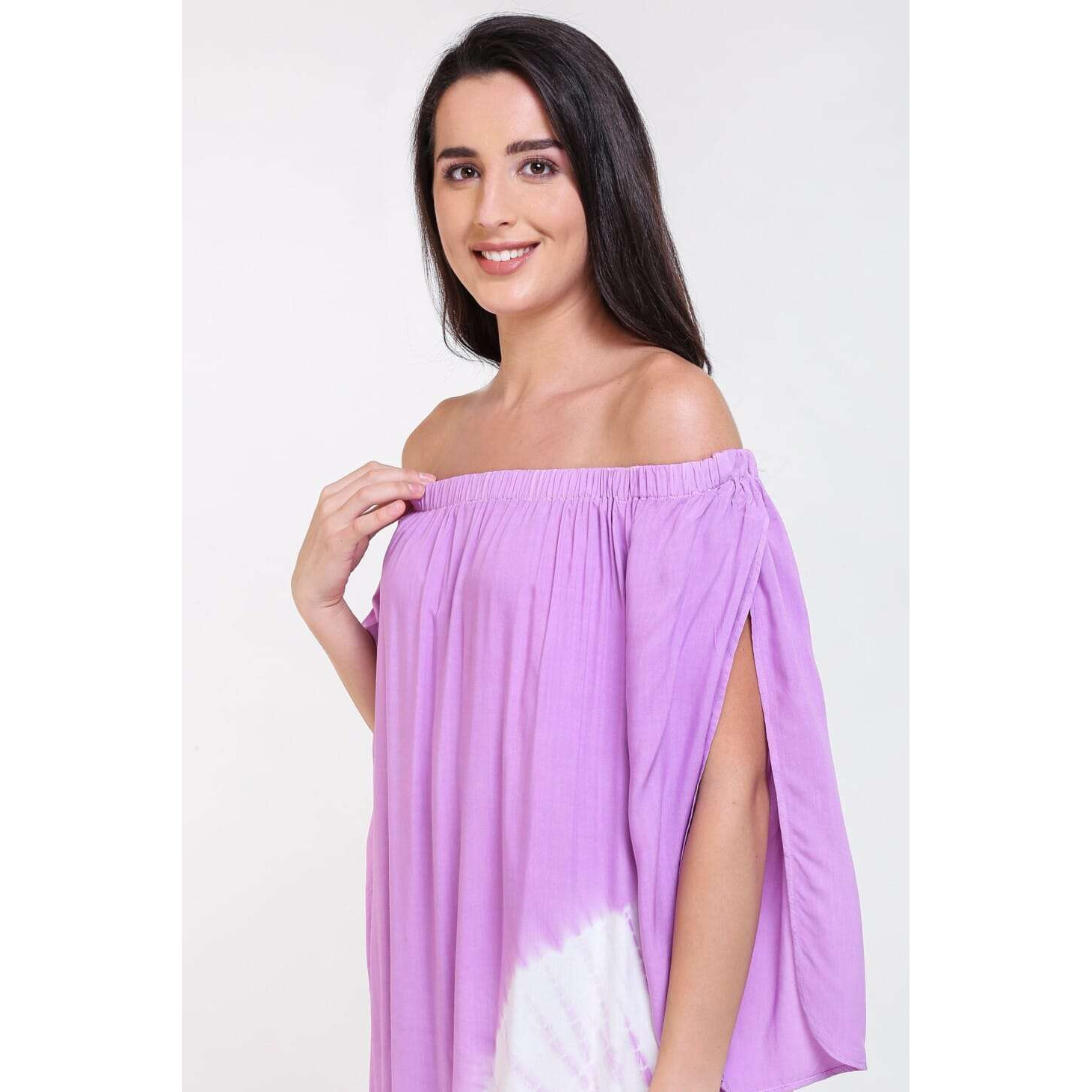 LOUNGE BARDOT (Size XXL, Color Lavender medallion tie-dye)