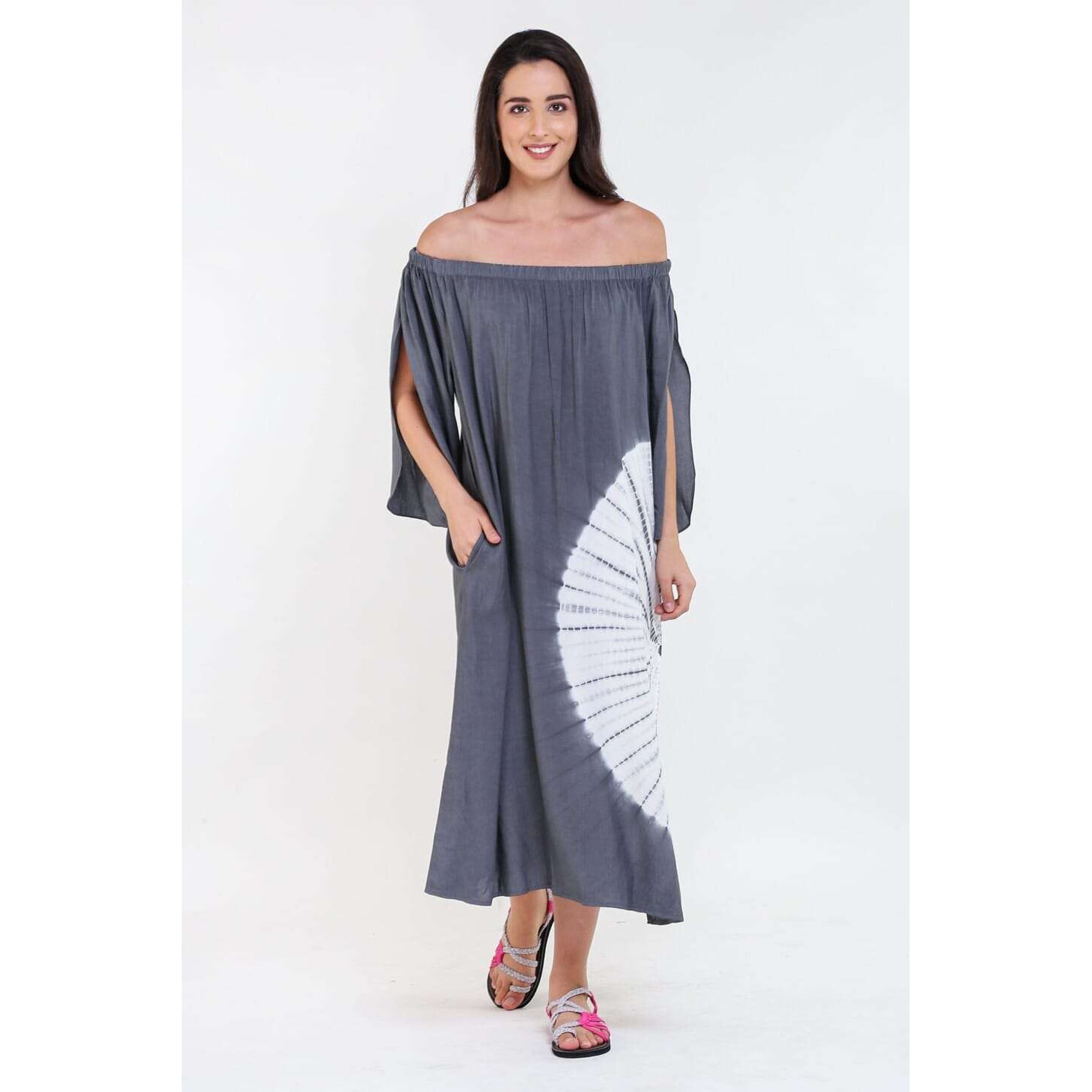 LOUNGE BARDOT (Size XS, Color Slate grey medallion tie-dye)