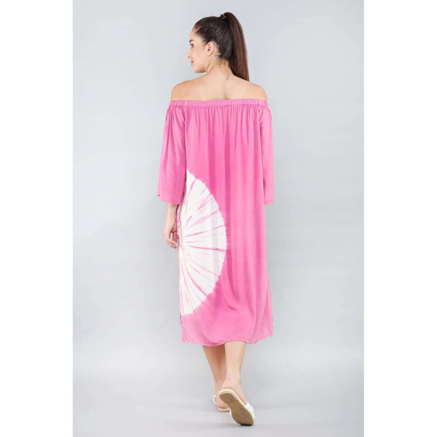 LOUNGE BARDOT (Size 3XL, Color Bubblegum pink medallion tie-dye)