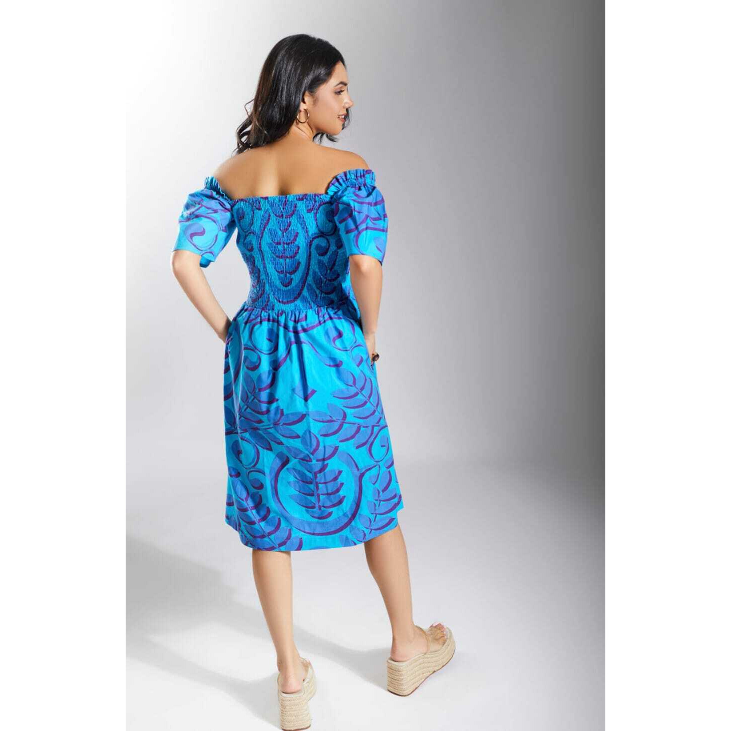 TULUM (Size XS, Color Turq/Purple tapestry print)