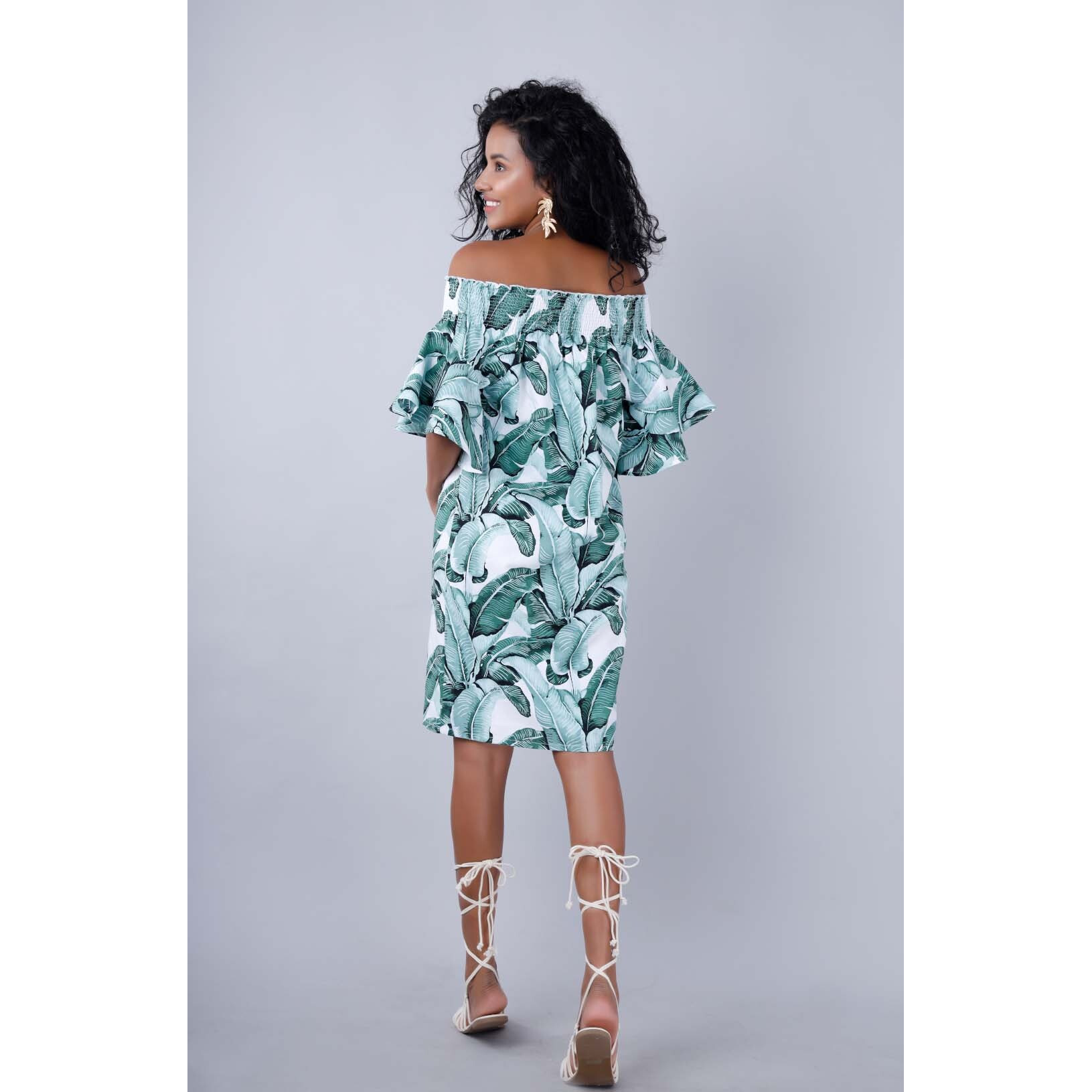 BARDOT (Size 3XL, Color Tropical Leaf Print)