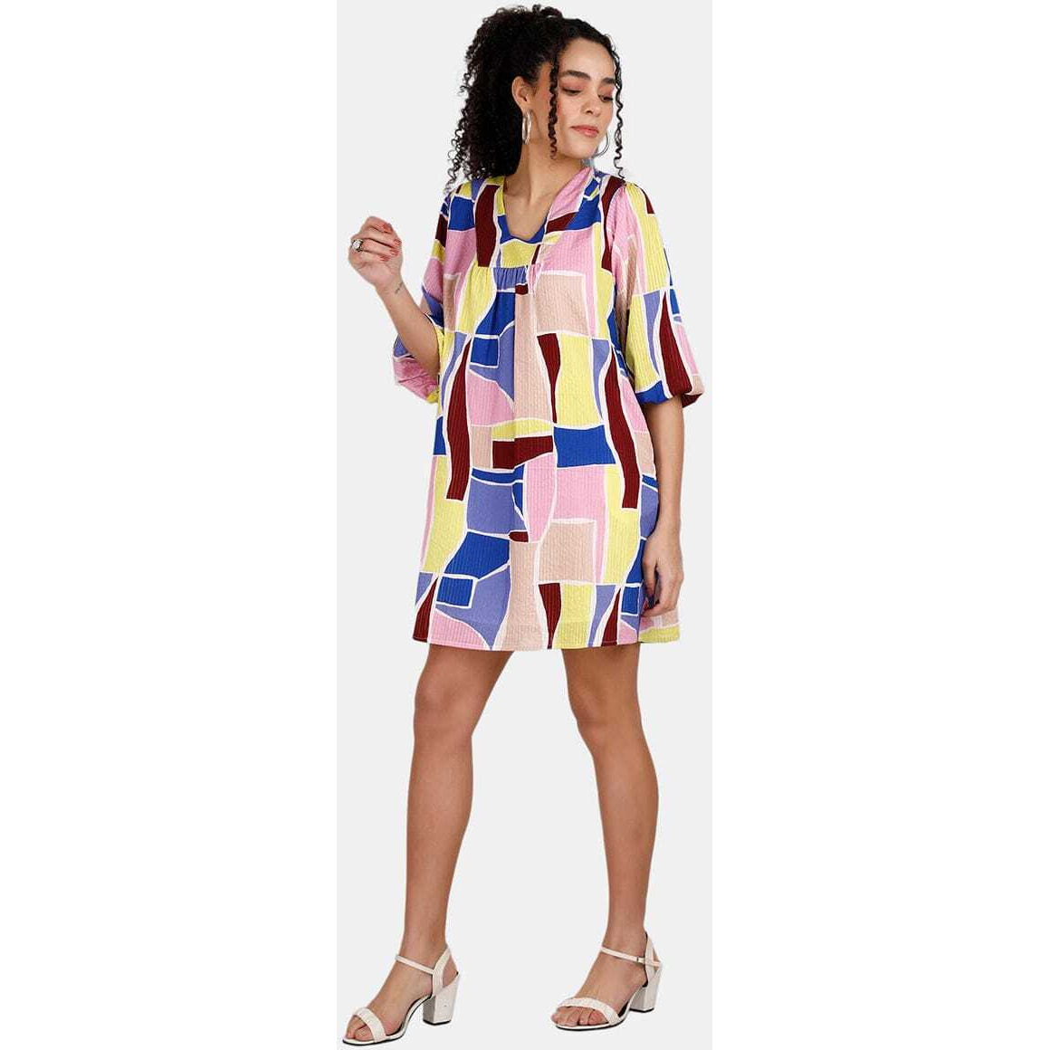 SUMMER SHIFT (Size XS, Color ABSRACT MULTI PRINT)