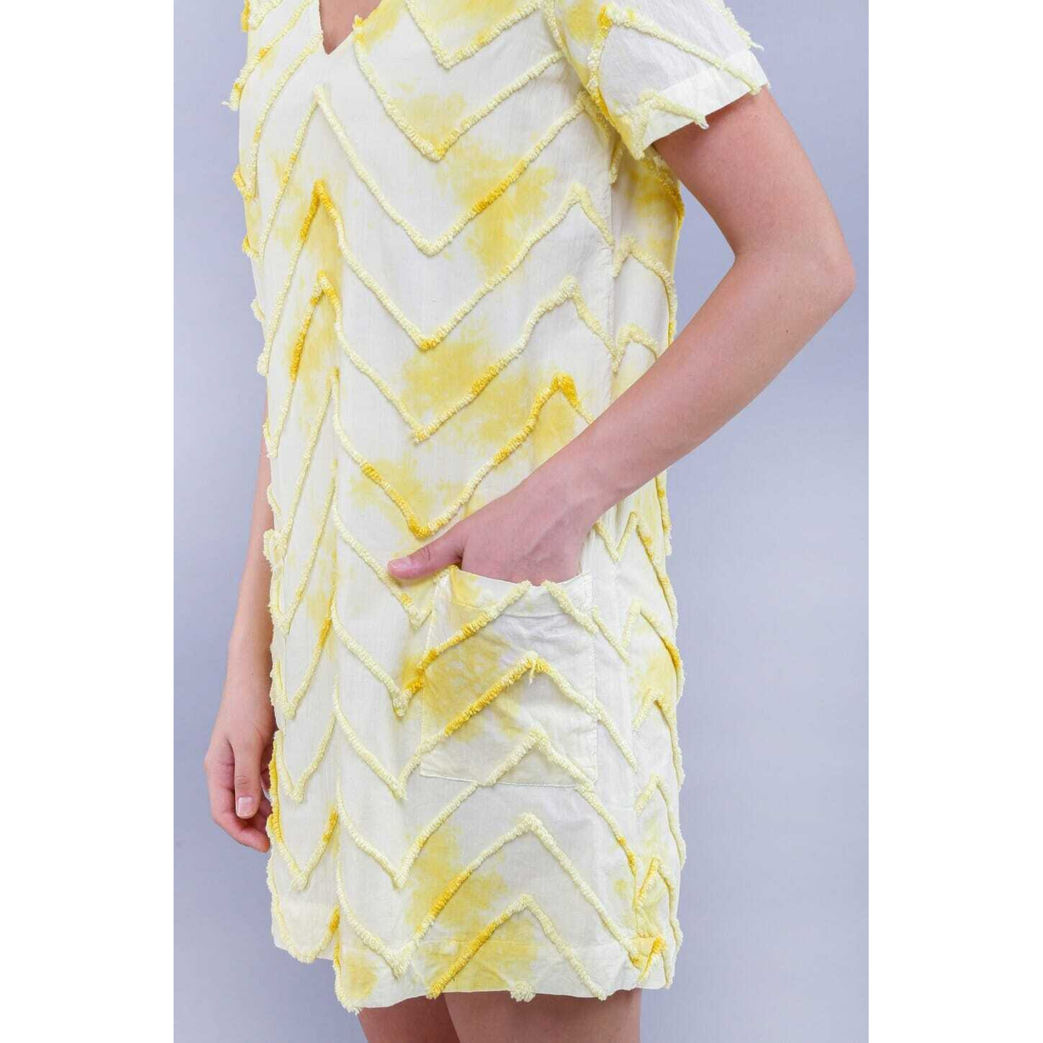 CLASSIC SHIFT (Size XL, Color Yellow Cloudy Tie-Dye)