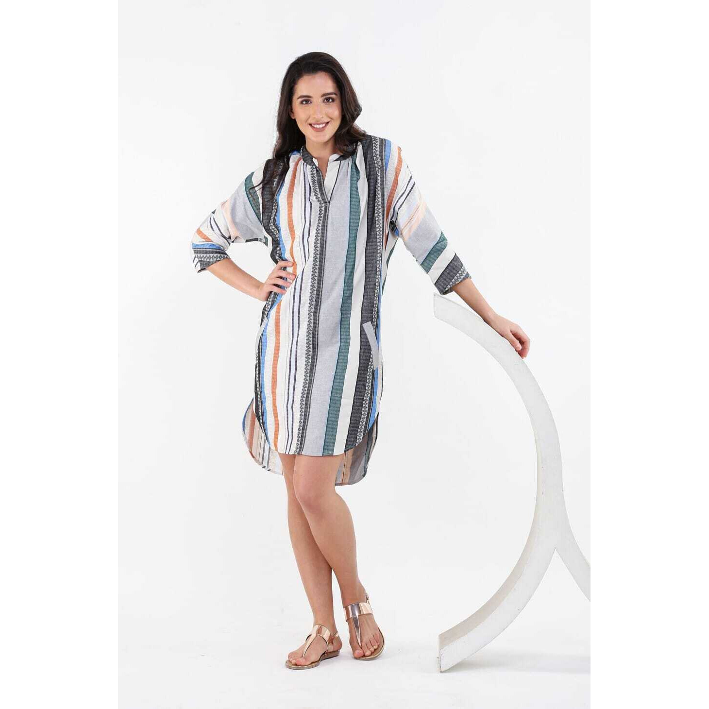 MEGHAN (Size XS, Color Jacquard stripe Earth)