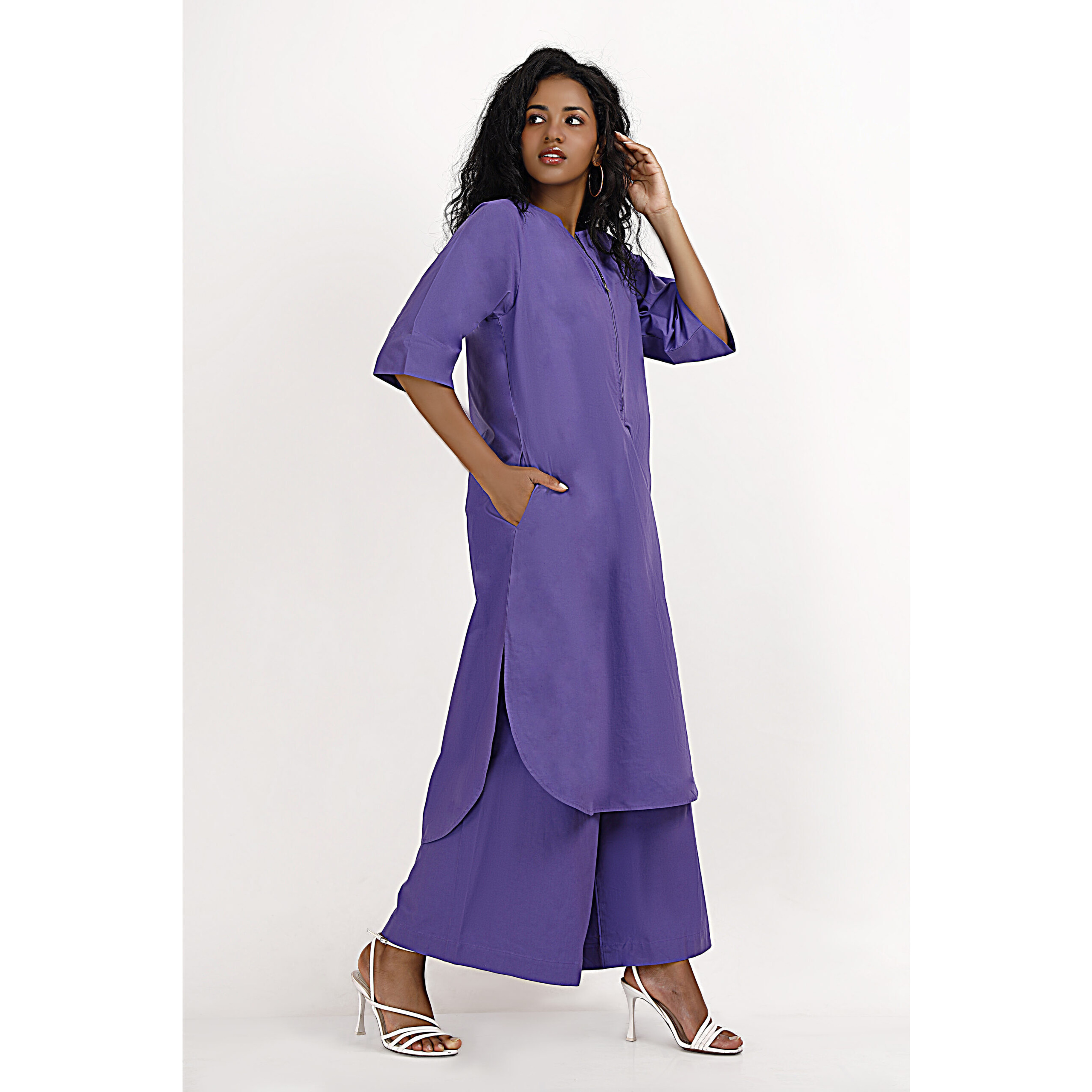 Zoya Co-ord Set (Size XL, Color Purple)