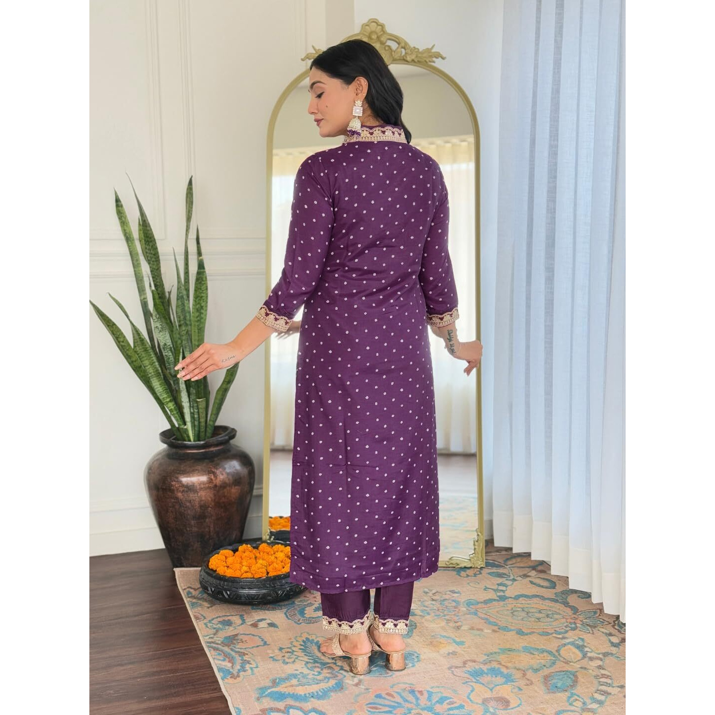 Navlik Women's Vichitra Silk Embroidered Straight Kurta with Pant and Dupatta Sets (NK-470) (Size Small, Color Wine)