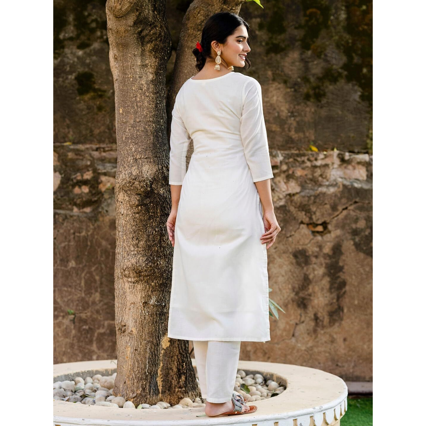 Navlik Women's Viscose Cotton Embroidered Straight Kurta with Pant and Dupatta Sets (NK-585) (Size Small, Color Pista)