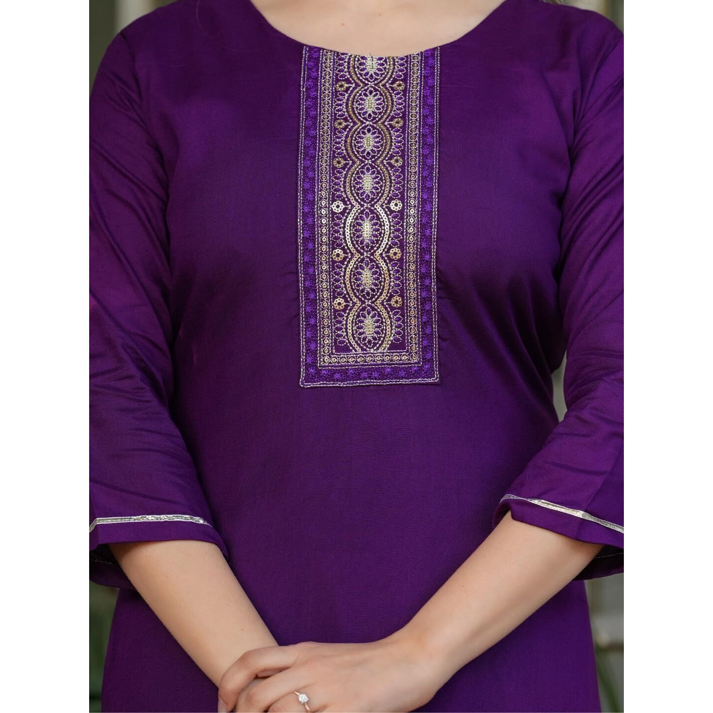 Navlik Women's Rayon Embroidered Straight Kurta with Pant And Dupatta Sets (MV-612) (Size XX-Large, Color Wine)