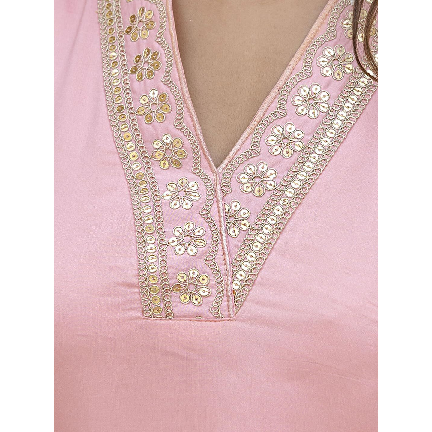 Navlik Womens Viscose Embroidered Straight Kurta with Pant and Dupatta Sets (NK2-450)