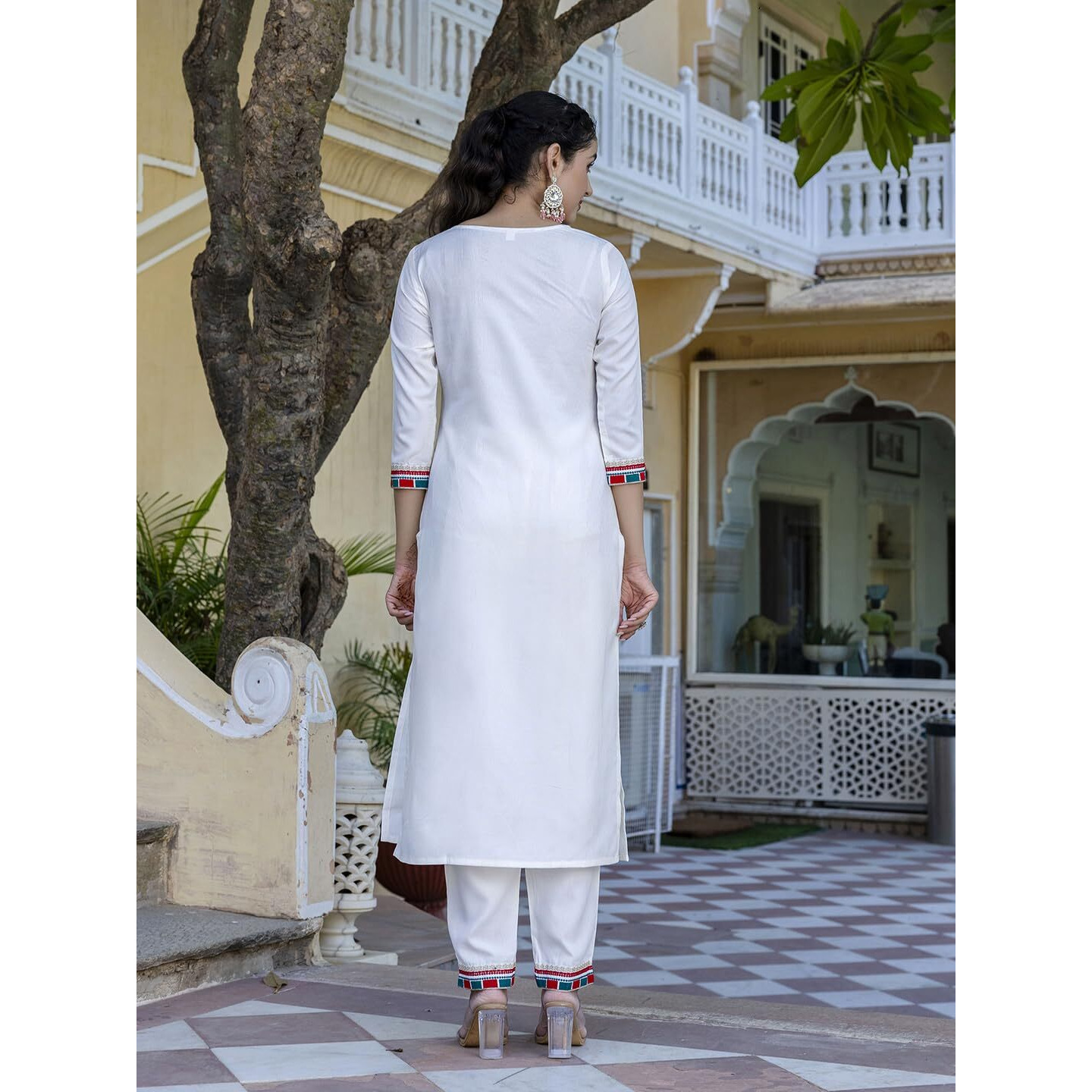 Navlik Women's Viscose Embroidered Straight Kurta with Pant and Dupatta Sets (NK-488)