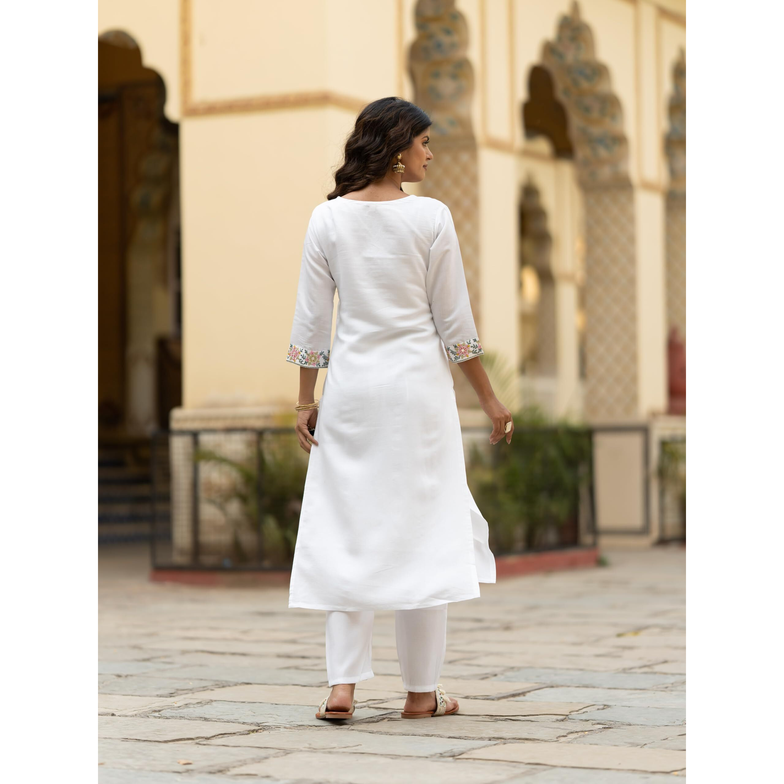 Navlik Women's Rayon Embroidered Straight Kurta with Pant And Dupatta Sets (NK-504)