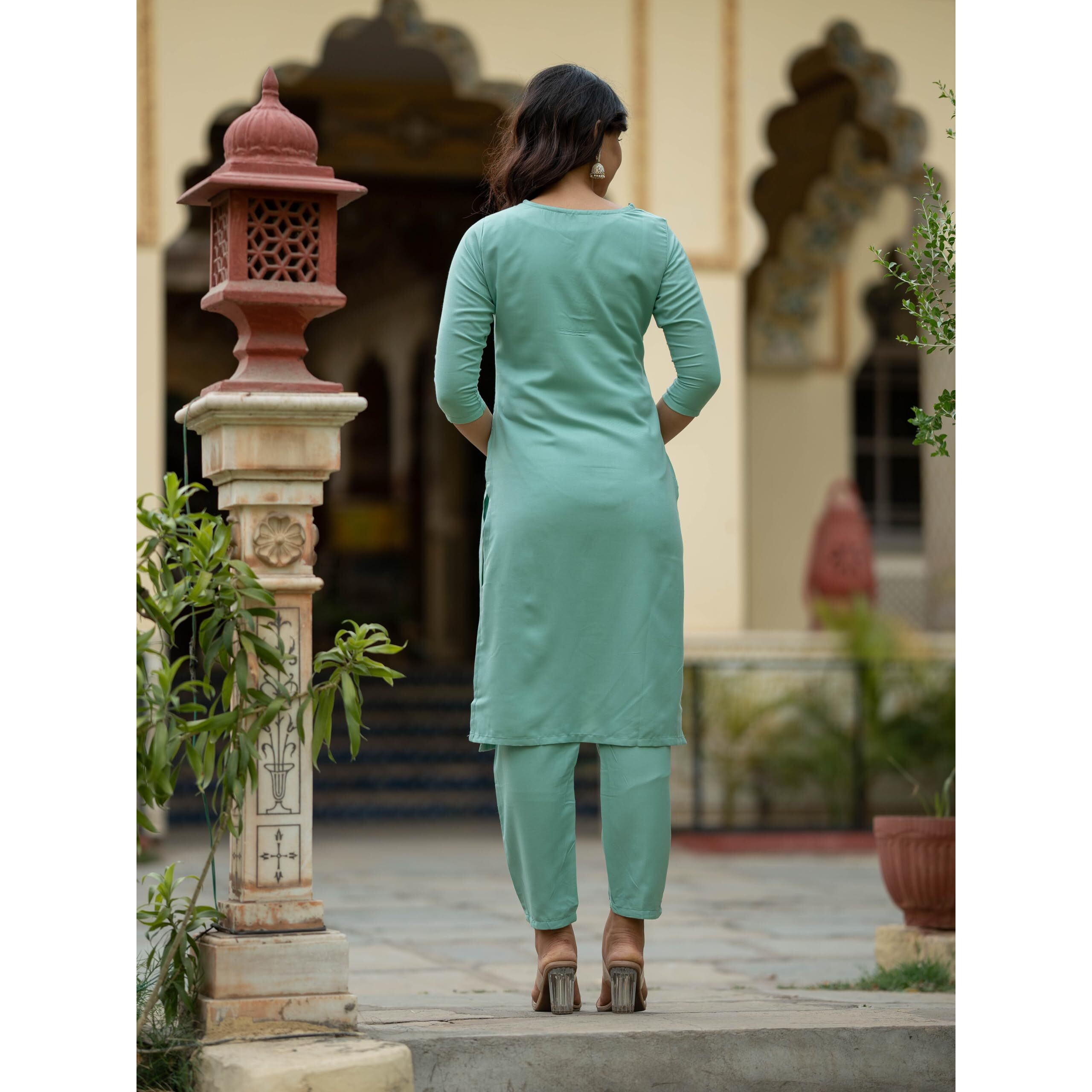Navlik Women's Rayon Embroidery Printed Straight Kurta with Pant and Dupatta Sets (NK-508)
