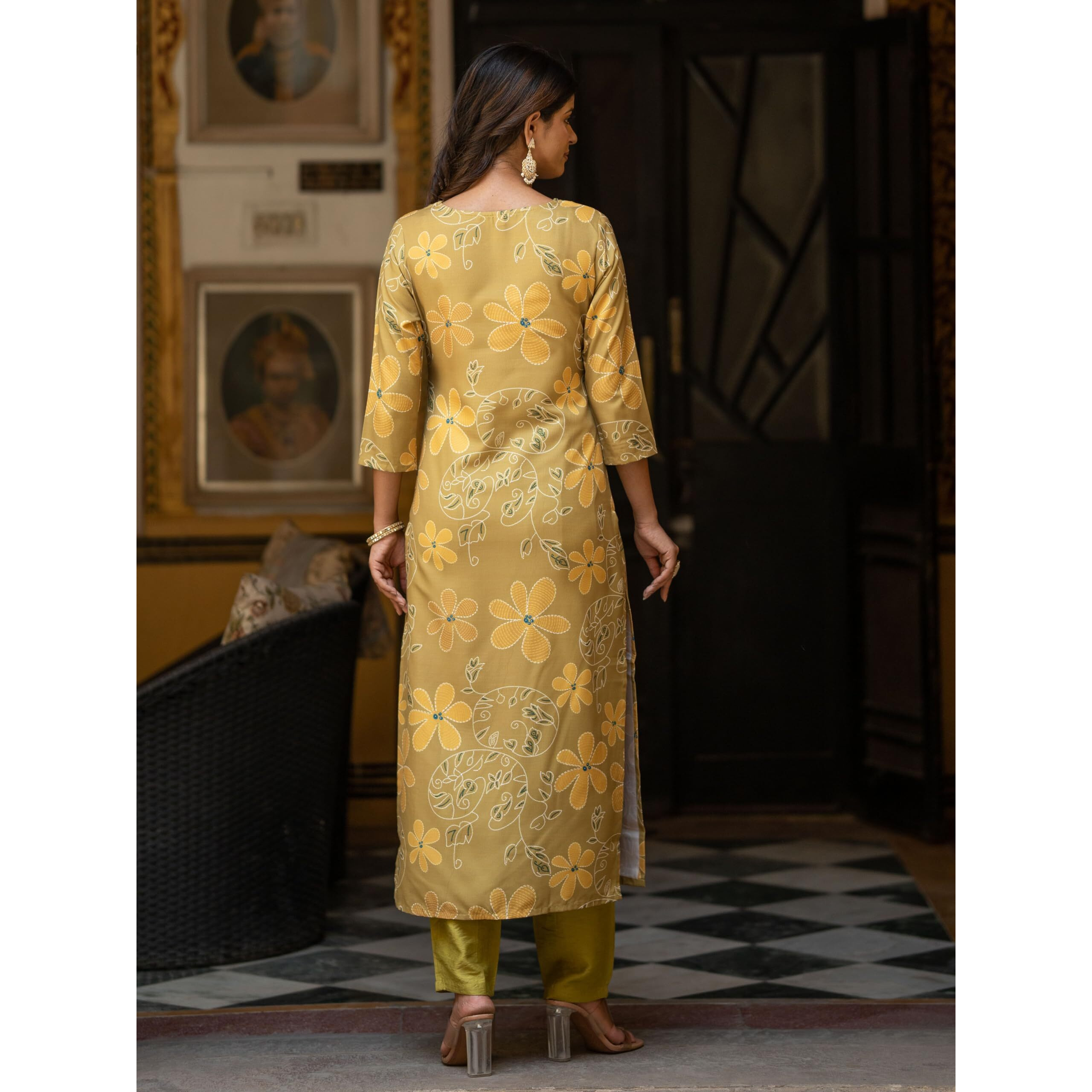 Navlik Women's Rayon Embroidery Printed Straight Kurta with Pant and Dupatta Sets (NK-510)