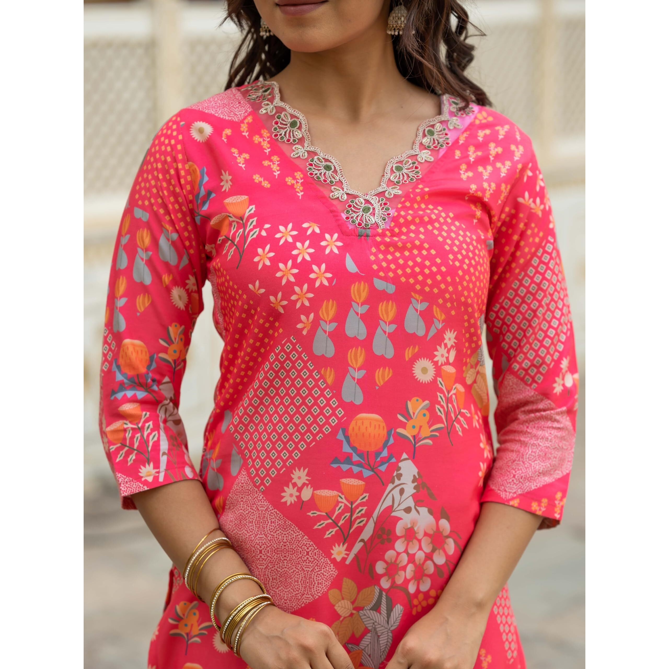Navlik Women's Rayon Embroidered and Printed Straight Kurta with Pant And Dupatta Sets (NK-527)