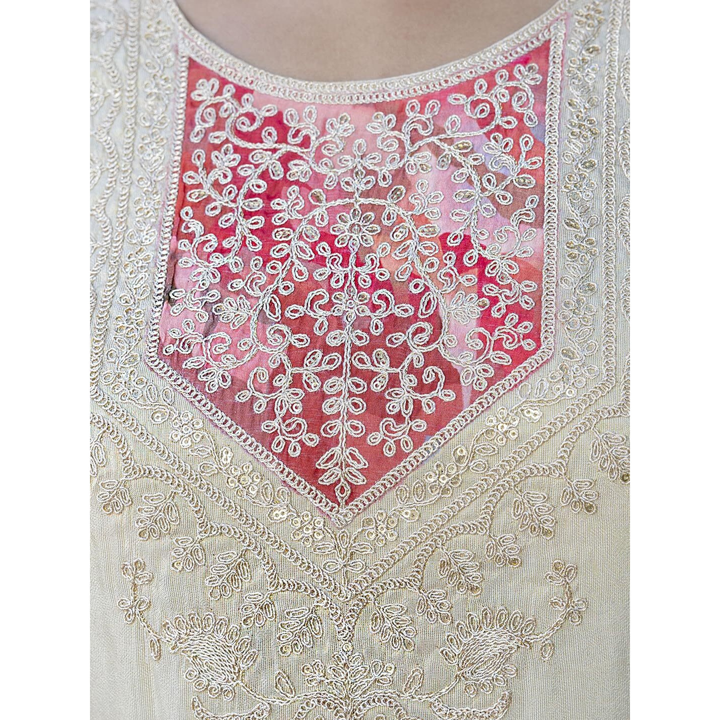 Navlik Women's Chanderi Silk Embroidered Straight Kurta with Pant and Dupatta Sets (NK-547)