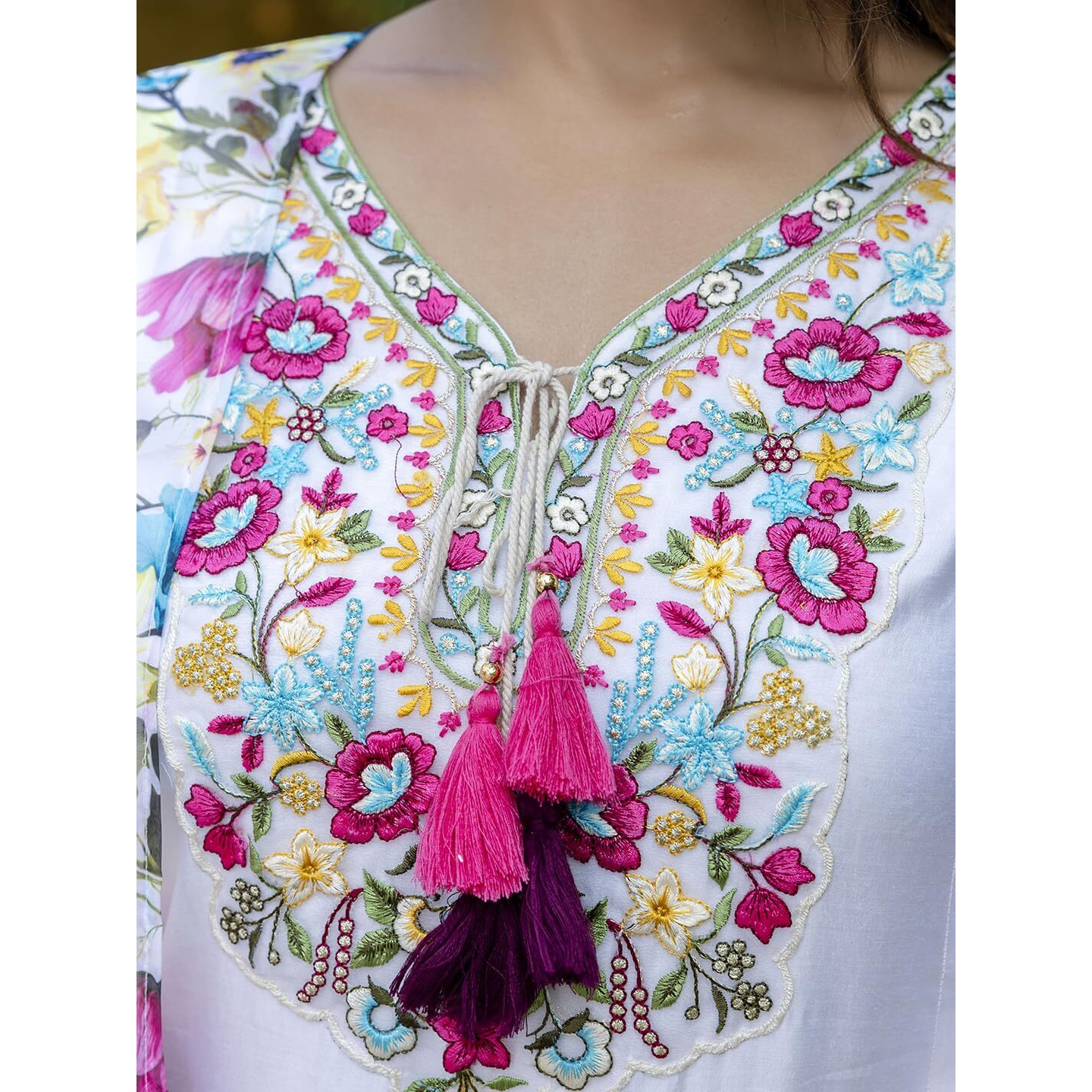 Navlik Women's Chanderi Embroidered Straight Kurta with Pant and Dupatta Sets (NK-552)