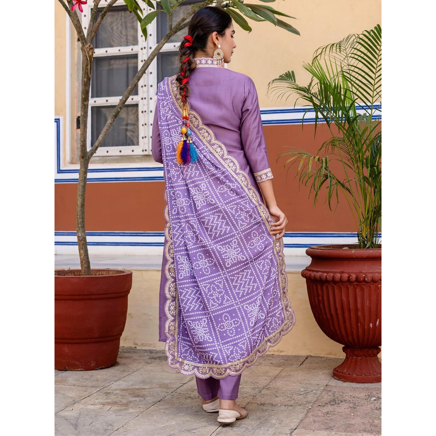 Navlik Women's Viscose Silk Embroidered Straight Kurta with Pant And Dupatta Sets (NK-586)