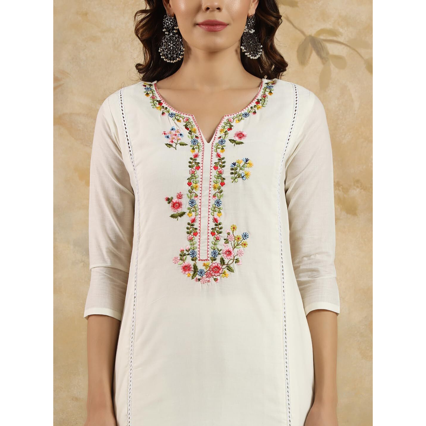 NavlikWomen's Viscose Cotton Embroidered Straight Kurta with Pant And Dupatta Sets (NK-592)