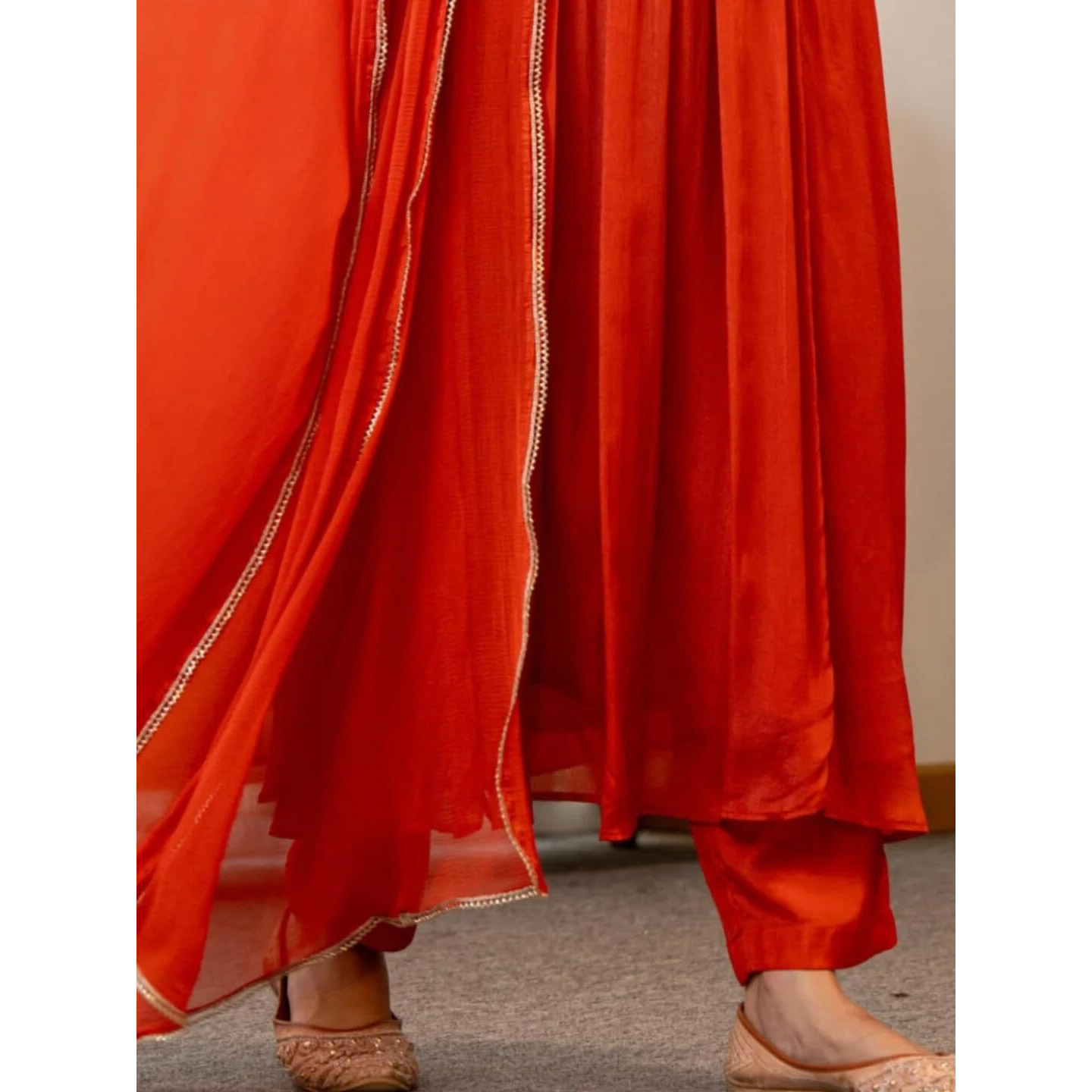 Navlik Women's Silk Chiffon Embroidered A-Line Kurta with Pant And Dupatta Sets (NK-661)