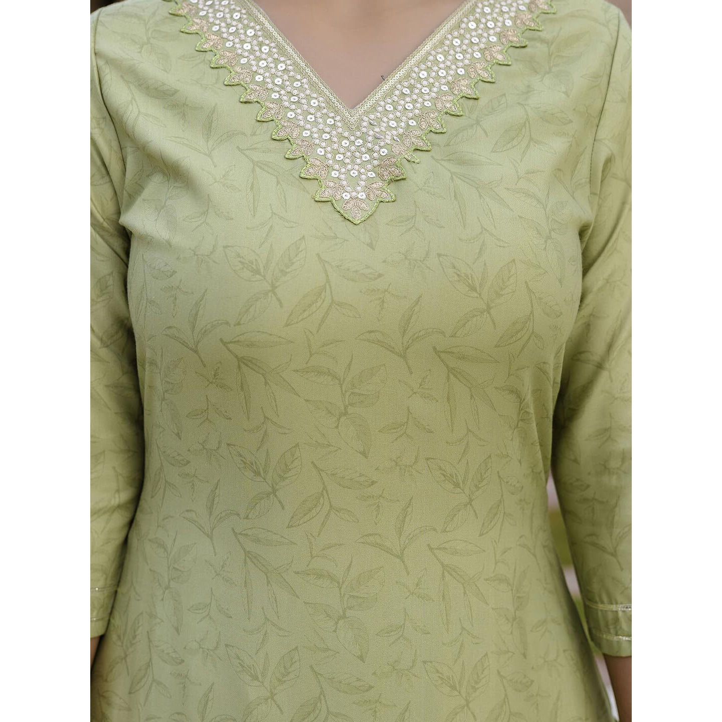 Navlik Women's Rayon Embroidered Straight Kurta with Pant and Dupatta Sets (NK-677)