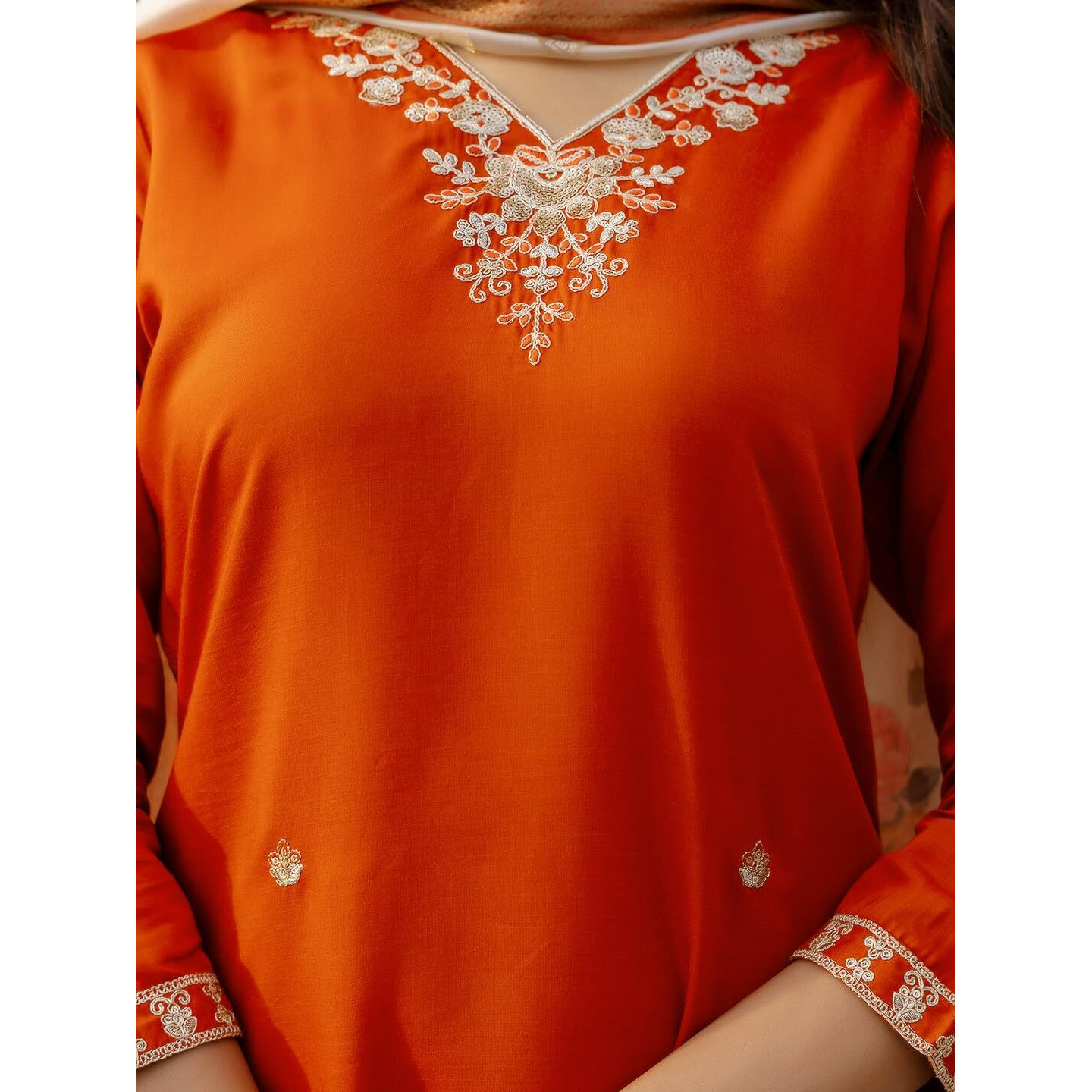 Navlik Women's BSY Viscose Embroidered Straight Kurta with Pant and Dupatta Sets (NK-684)