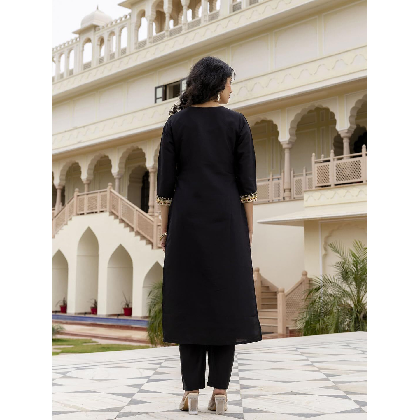Navlik Women's Viscose Embroidered Straight Kurta with Pant and Dupatta Sets (NK-687)