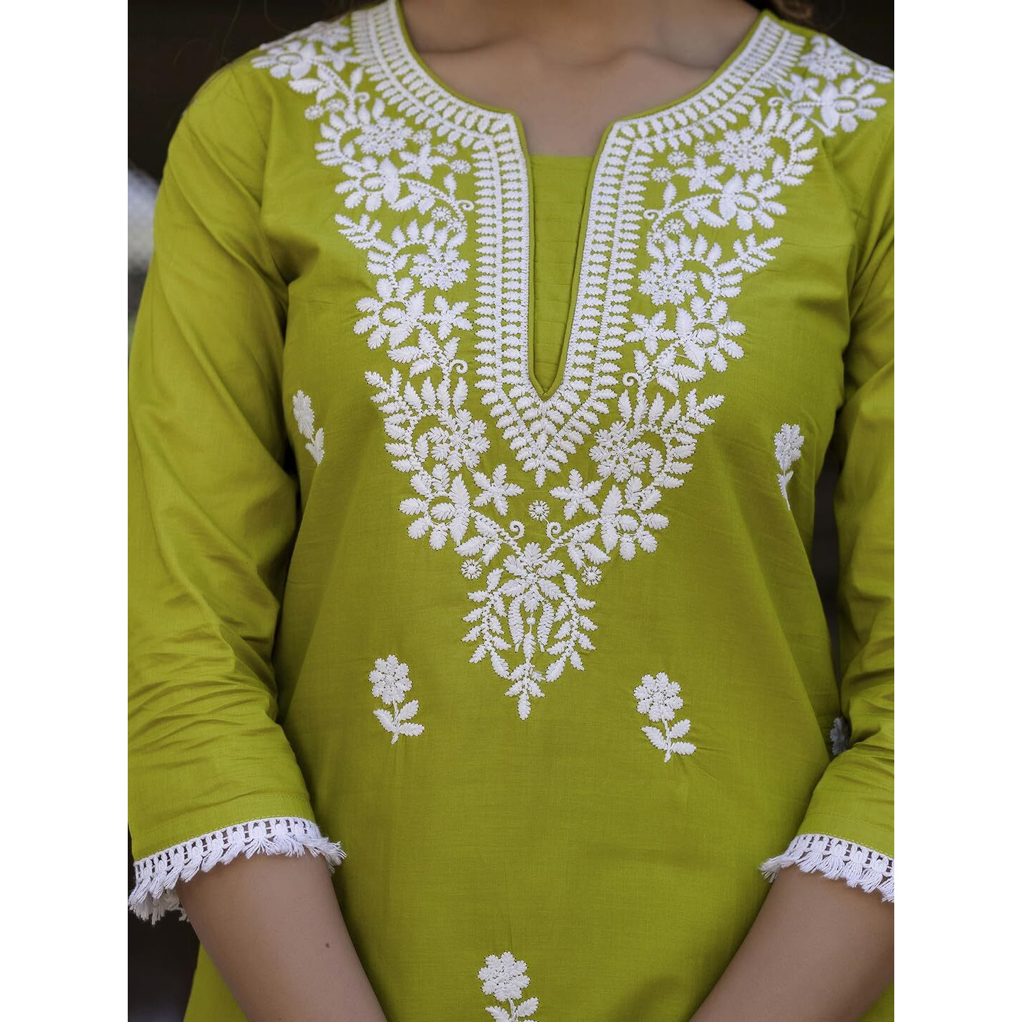 Navlik Women's Cotton Embroidered Straight Kurta with and Dupatta Sets (NK-691)