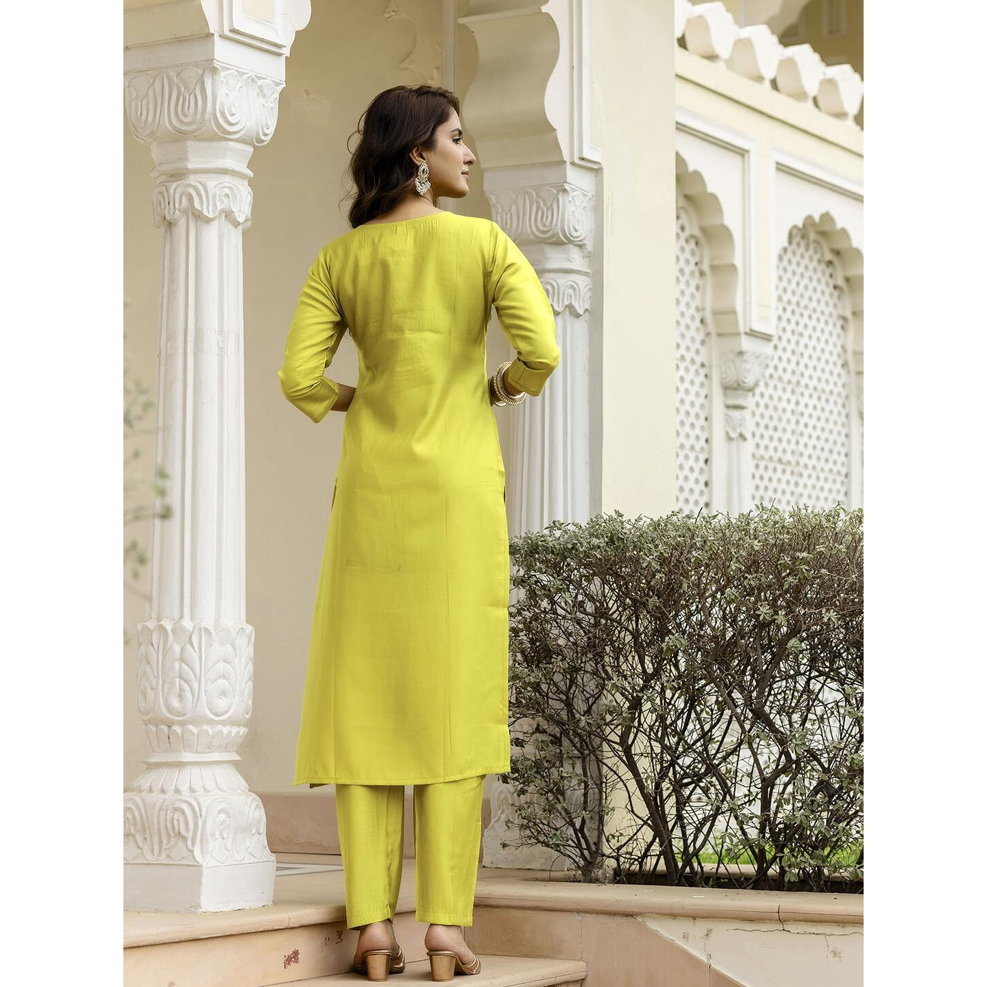 Navlik Women's Rayon Embroidered Straight Kurta with Pant and Dupatta Sets (NK-712)