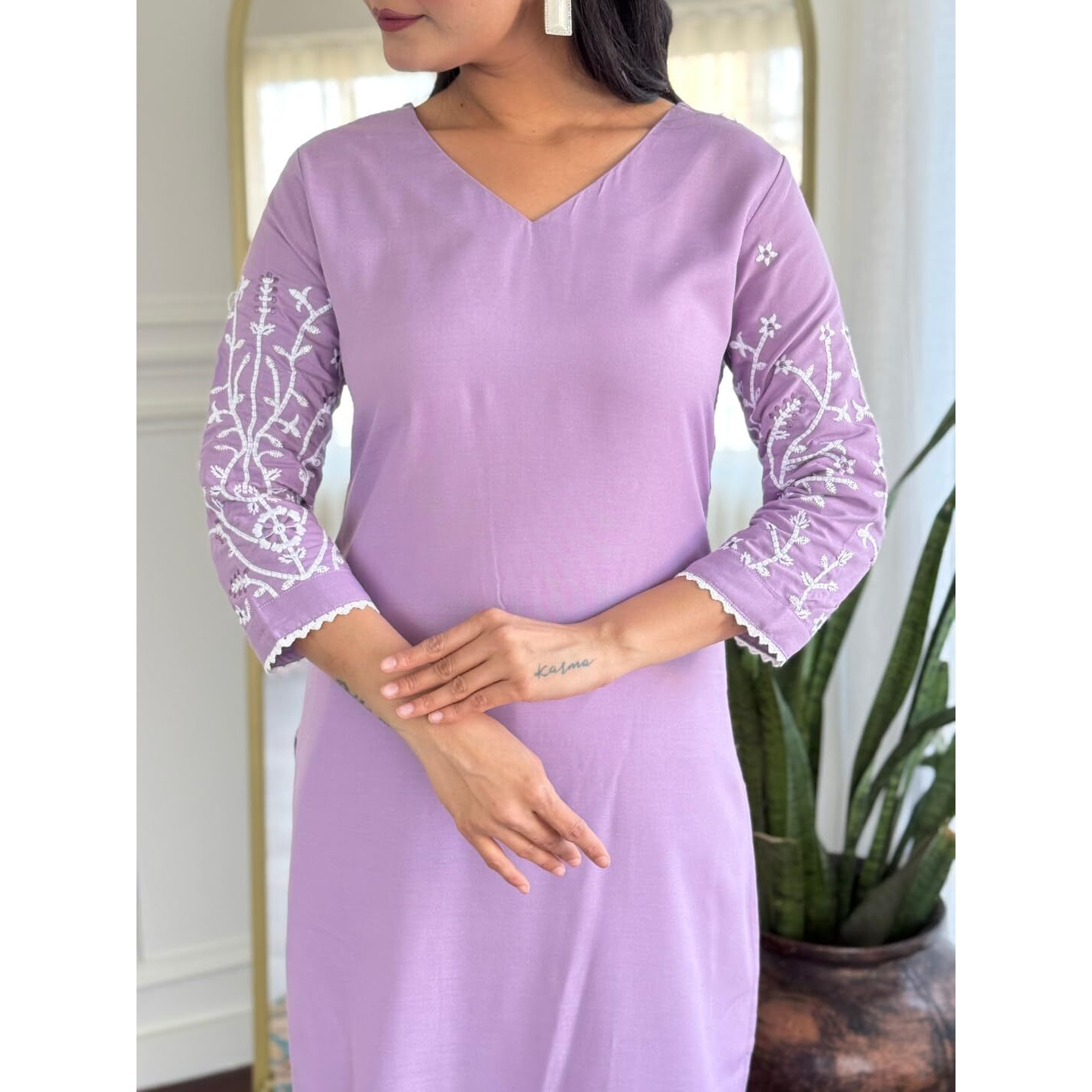 Navlik Women's Rayon Embroidered Straight Kurta with Pant And Dupatta Sets (NK-718)