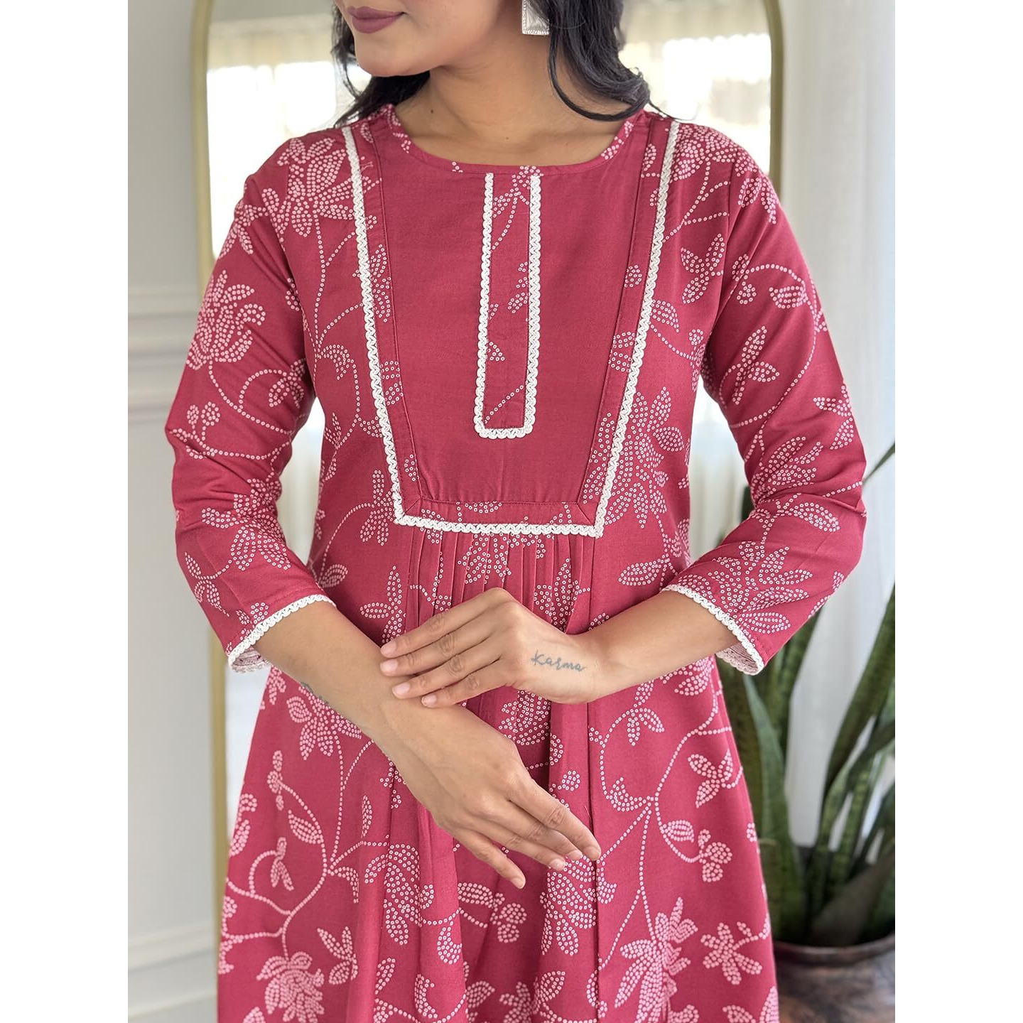 Navlik Women's Rayon Embroidered Flared Kurta with Pant and Dupatta Sets (NK-722)