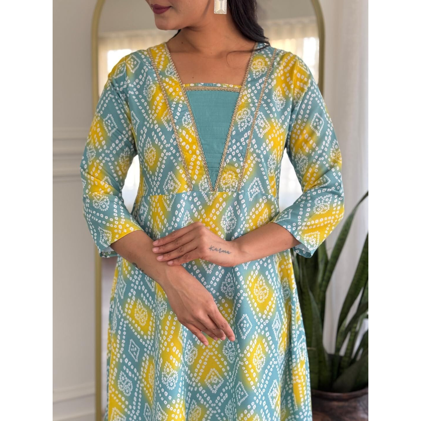 Navlik Women's Rayon Printed Flared Kurta with Pant and Dupatta Sets (NK-724)
