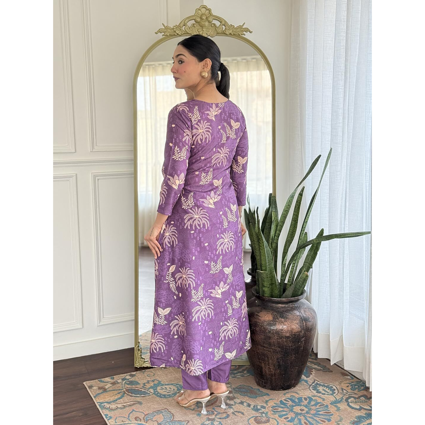 Navlik Women's Rayon Printed A-Line Kurta with Pant and Dupatta Sets (NK-730)