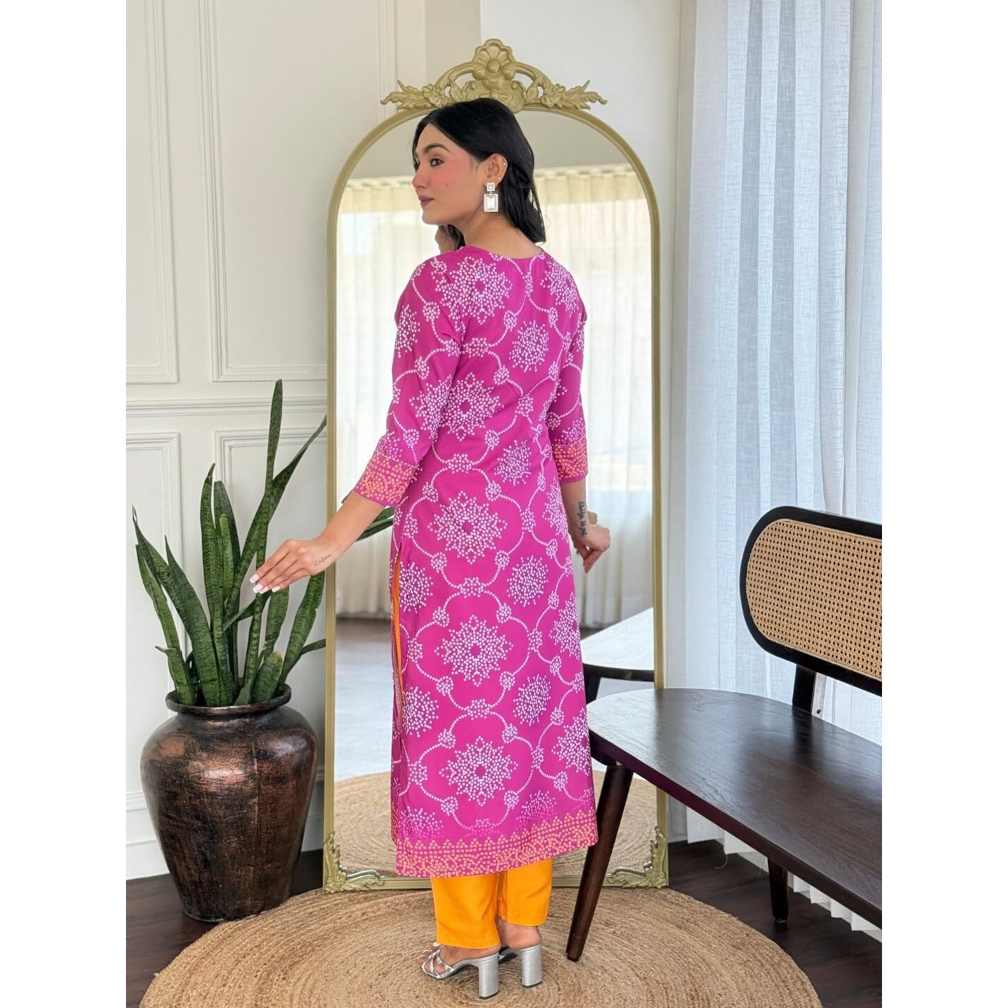 Navlik Women's Rayon Printed Straight Kurta with Pant and Dupatta Sets (NK-737)