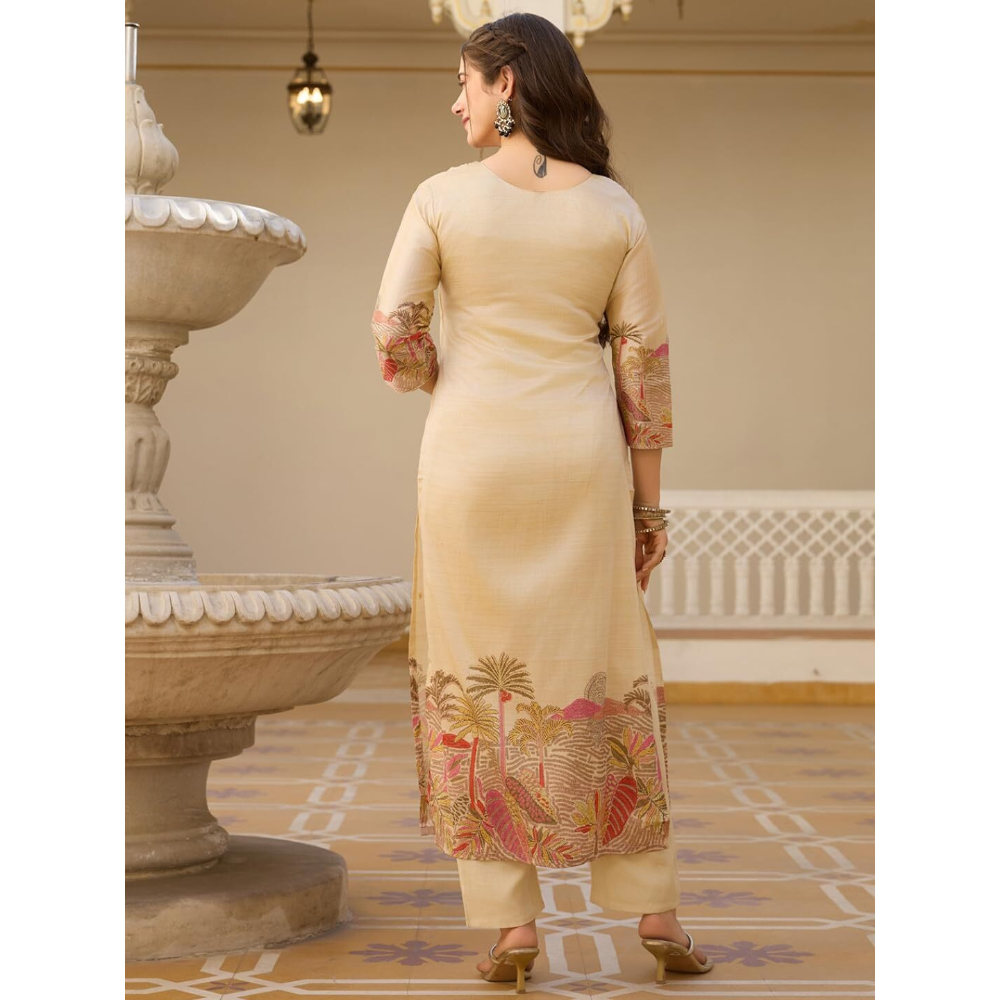 Navlik Women's Viscose Silk Embroidered Straight Kurta with Pant and Dupatta Sets (NK-MV-22)